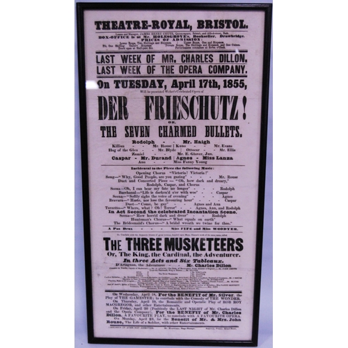 189 - Collection of 19th century framed British theatre posters to include 'Sonnambula' at the Adelphi The... 