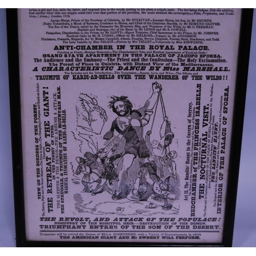 189 - Collection of 19th century framed British theatre posters to include 'Sonnambula' at the Adelphi The... 