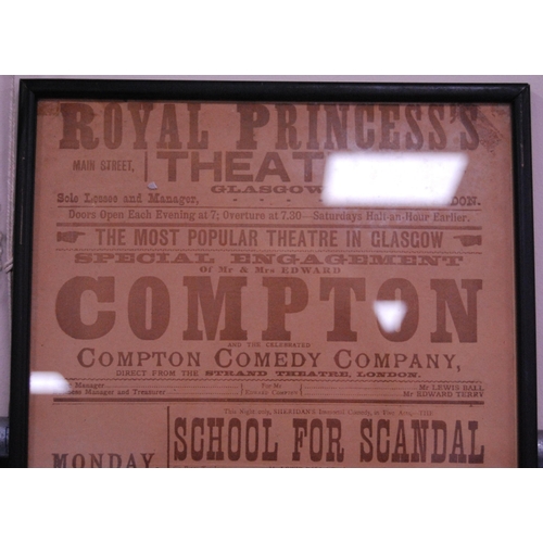 189 - Collection of 19th century framed British theatre posters to include 'Sonnambula' at the Adelphi The... 