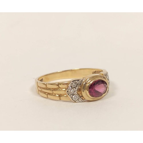 68 - Pink and white sapphire ring and another, cameo, both 9ct gold. Sizes 'O' and 'T'  6.3g (2)