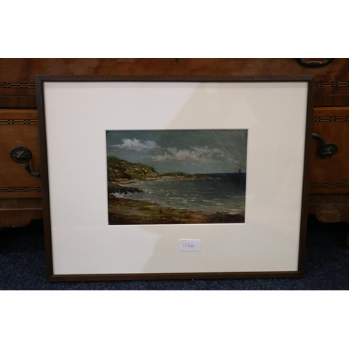 330 - IVY STEWART? Coastal scene Oil painting, signed lower right, 17cm x 24cm, frame 37cm x 47cm.... 