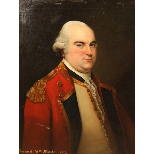 231 - David Martin (Scottish 1737 - 1797) Portrait of Colonel William Hunter, 1772, bust length in scarlet... 