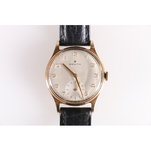 121A - 9ct gold cased Zenith mechanical wristwatch. 