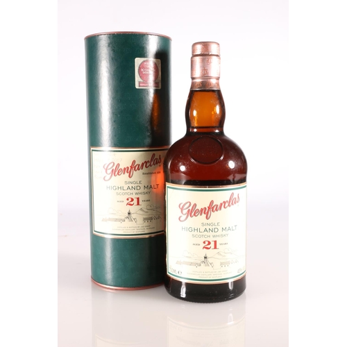 294 - GLENFARCLAS 21-year-old Highland single malt Scotch whisky, 43% abv. 70cl, with tube.