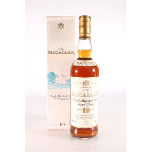 295 - MACALLAN 10 year old single malt Scotch whisky, old style cream and gilt lable, 40% abv., 70cl, boxe... 