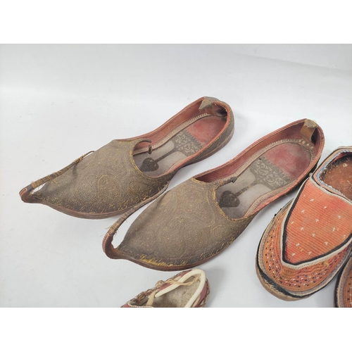 199 - Three pairs of Eastern Turkish and Mughal slippers. (3)