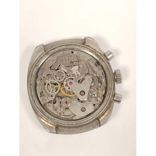 87 - Swiss Emperor 17 jewel chronograph watch, twin pusher, valjoux movement (7733) stainless steel, no s... 