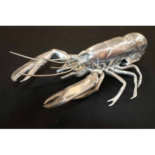 352 - Pair of Louise Bradley white metal lobster models, 30.5cm long.