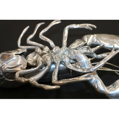 352 - Pair of Louise Bradley white metal lobster models, 30.5cm long.