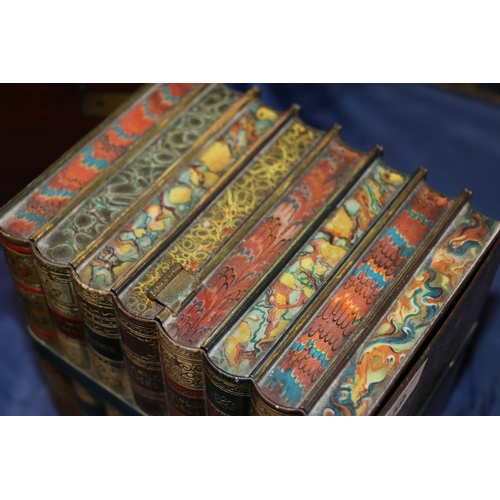 359 - Huntley and Palmers Biscuits tin in the form eight bound books including History of England, Pilgrim... 