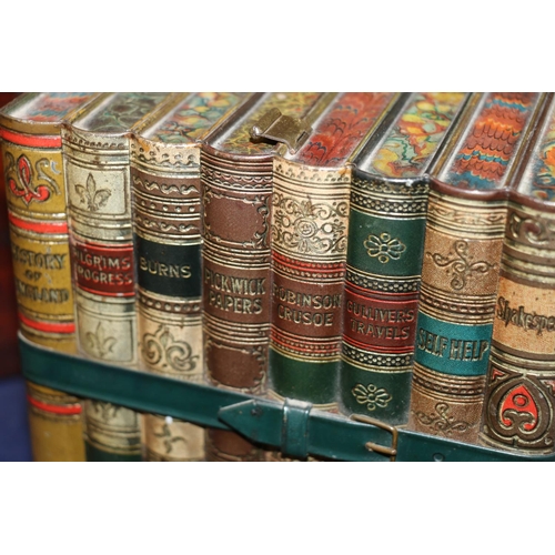 359 - Huntley and Palmers Biscuits tin in the form eight bound books including History of England, Pilgrim... 