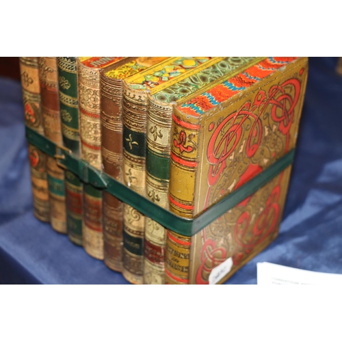 359 - Huntley and Palmers Biscuits tin in the form eight bound books including History of England, Pilgrim... 