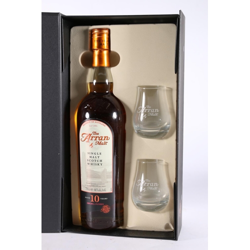 293 - ARRAN 10-year-old single malt Scotch whisky special edition bottle and glass pack gift set with a bo... 