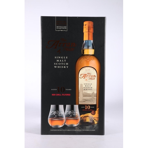 293 - ARRAN 10-year-old single malt Scotch whisky special edition bottle and glass pack gift set with a bo... 