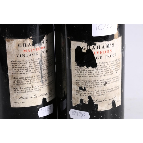 299 - GRAHAMS 1976 Malvedos vintage port, bottled in 1978, 75cl no abv. stated, and GRAHAMS 1978 Malvedos ... 