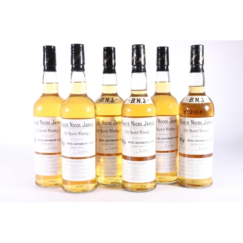 301 - Six bottles of BAILIE NICOL JARVIE BNJ very old reserve blended Scotch whisky, sole proprietors Nico... 