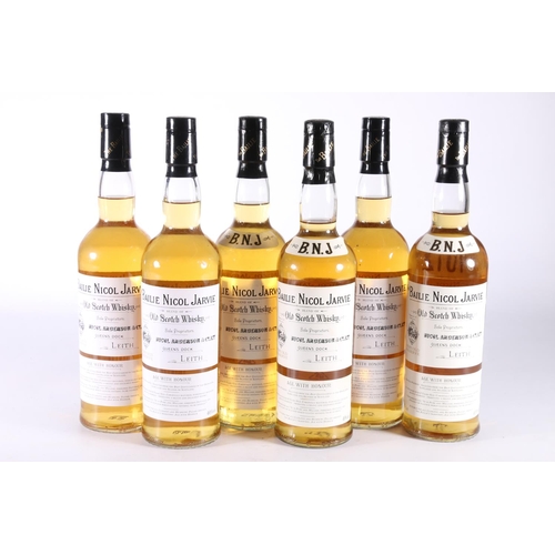 301 - Six bottles of BAILIE NICOL JARVIE BNJ very old reserve blended Scotch whisky, sole proprietors Nico... 