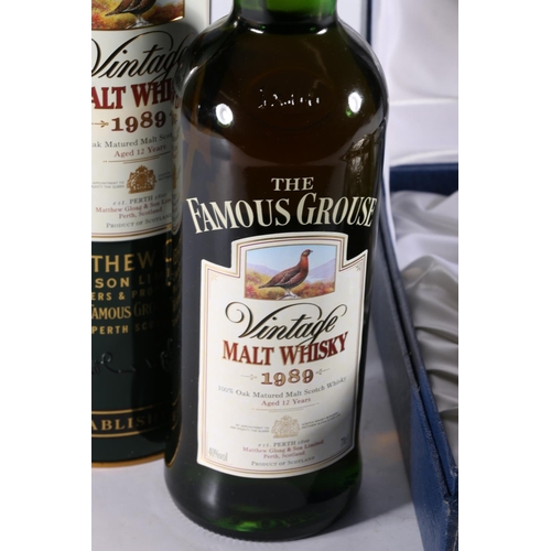 304 - THE FAMOUS GROUSE 1989 Scotch malt whisky, (includes Macallan and Highland Park whiskies), 40% abv. ... 