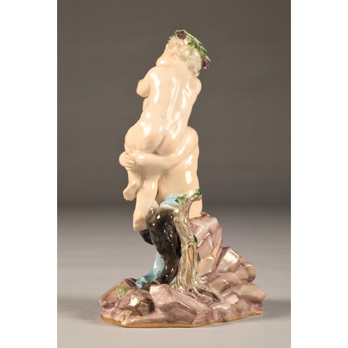 957 - 19th Century German Meissen figure of fauns, height 19cm