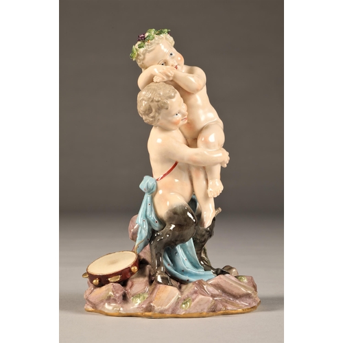 957 - 19th Century German Meissen figure of fauns, height 19cm