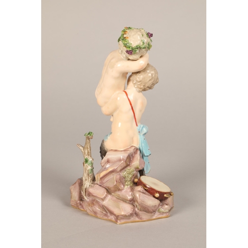 957 - 19th Century German Meissen figure of fauns, height 19cm