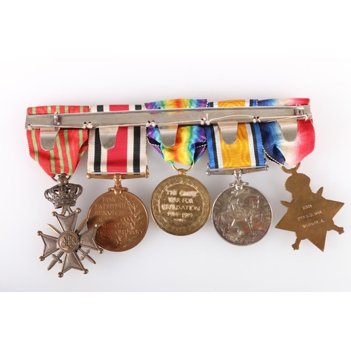 745 - Medals of 2331 Captain David Sloan of the 9th Battalion Highland Light Infantry comprising WWI war m... 