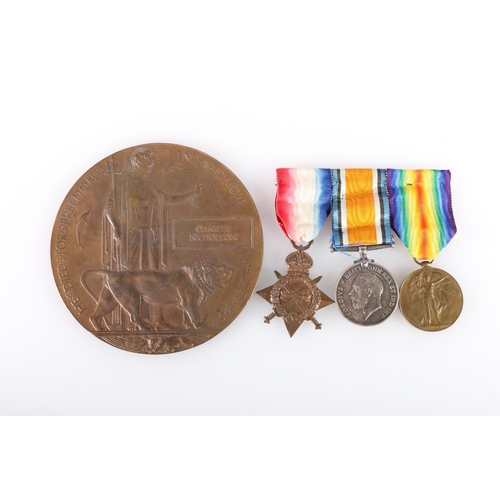 746 - Medals of 1757 Private Charles Nicholson of the King's Own Scottish Borderers comprising WWI war med... 