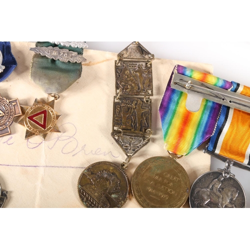 748 - Medals of 8463 and 18453 Private T O'Brien of the Volunteer Company King's Own Scottish Borderers an... 