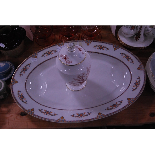 111 - Havilland for Limoges porcelain ashet retailed by HG Stevenson of Manchester, and a Coalport vase an... 