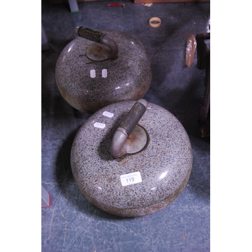 119 - Pair of curling stones.