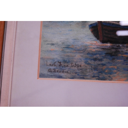 29 - Agnes BeattieTarbert, Loch Fyne Skiffs and anotherWatercolours.  (3)