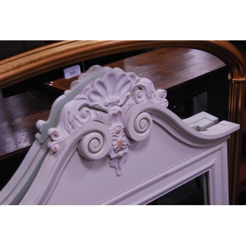 360 - Reproduction Victorian-style overmantel mirror and a modern French-style overmantel mirror.  (2... 