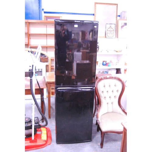 368 - Hotpoint First Edition black fridge freezer.