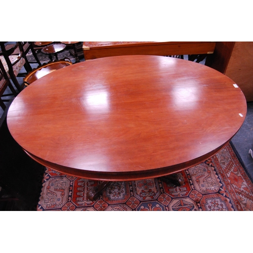 395 - Victorian mahogany oval breakfast table.