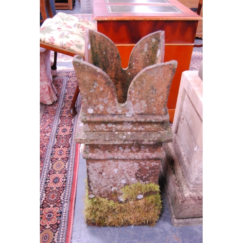 422 - Stoneware castellated chimney pot.