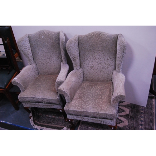 437 - Pair of vintage Parker Knoll wing armchairs.  (2)