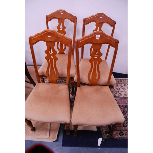 441 - Set of four modern dining chairs with stuff-over velour seats.  (4)