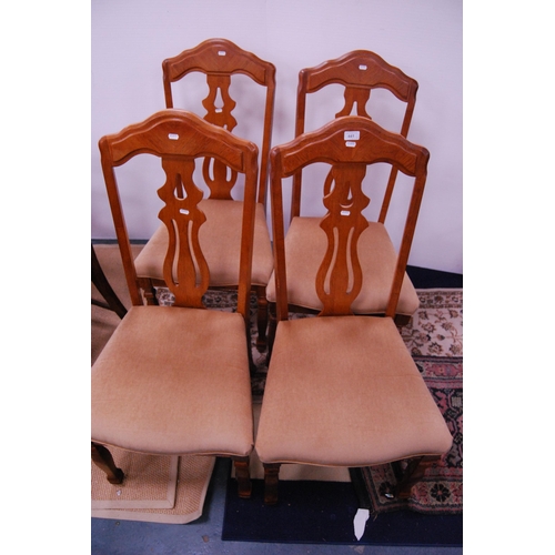 441 - Set of four modern dining chairs with stuff-over velour seats.  (4)