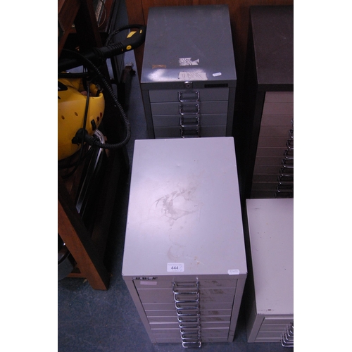 444 - Two Bisley ten-drawer filing cabinets.  (2)