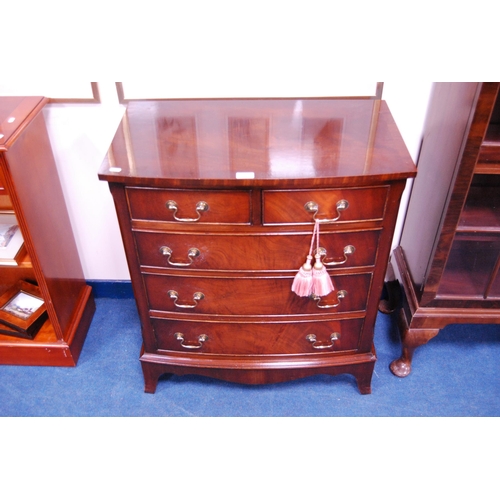 459 - Bevan-Funnell Reprodux mahogany chest of two short and three long drawers.