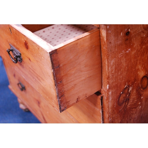 473 - Late Victorian pine chest of two short and two long drawers.