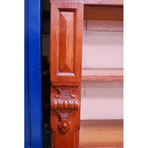 480 - Victorian-style converted oak and pine open library bookcase.