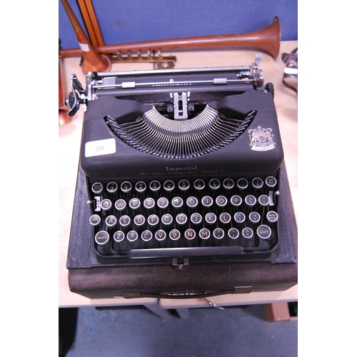 59 - Imperial 'The Good Companion Model T' typewriter with carry case.