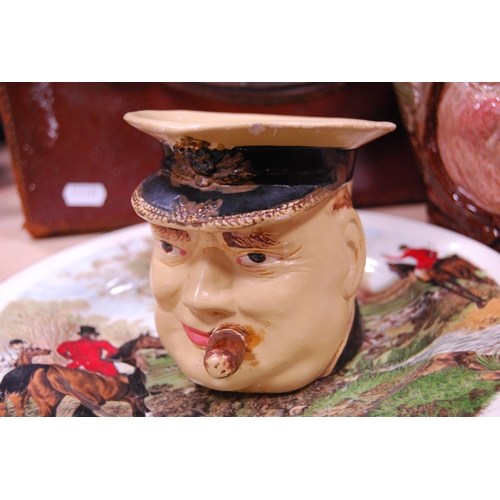 62 - Royal Doulton character jug, 'Friar Tuck', another character jug, 'Uriah Heap', another, 'Winston Ch... 