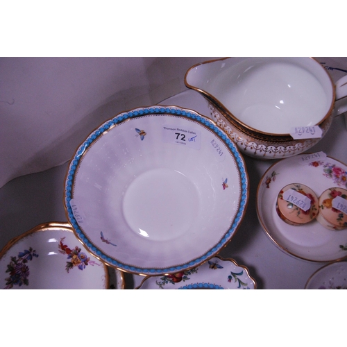 72 - Group of decorative antique porcelain to include a pair of Royal Worcester miniature bowls and cover... 