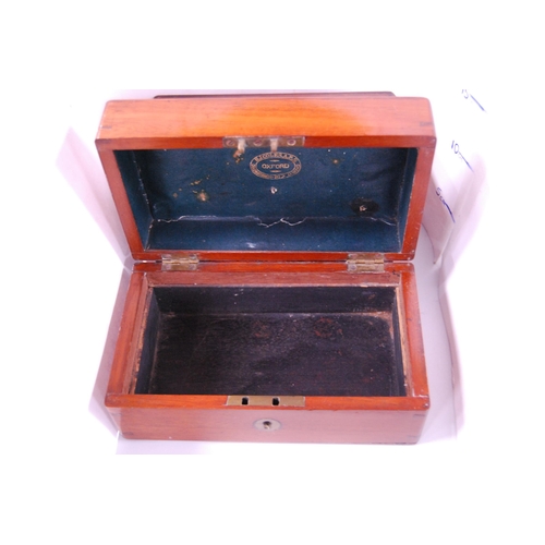 75 - Two 19th century portable mahogany collector's boxes (lacking interiors), one with key.  (2)