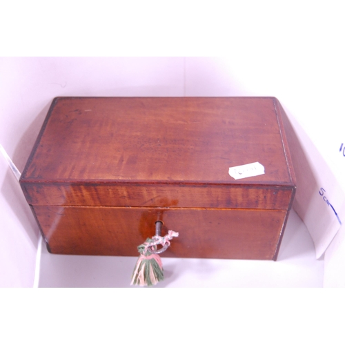 75 - Two 19th century portable mahogany collector's boxes (lacking interiors), one with key.  (2)