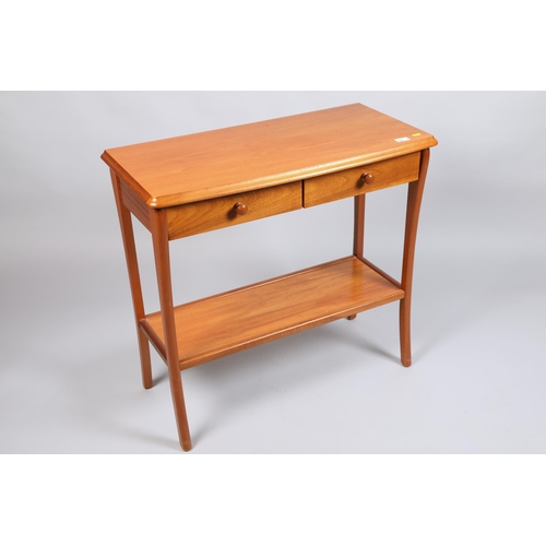 473 - Sutcliffe oak two tier side table fitted with two frieze drawers