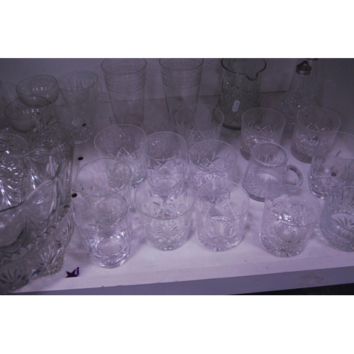 161 - Crystal and glass to include a set of eleven wine glasses, whisky and other tumblers, bowls, dressin... 