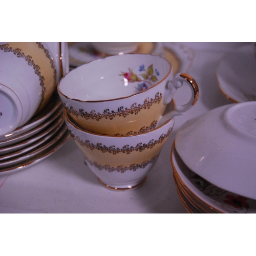 166 - Colclough part tea set and a Harrowby part tea set.